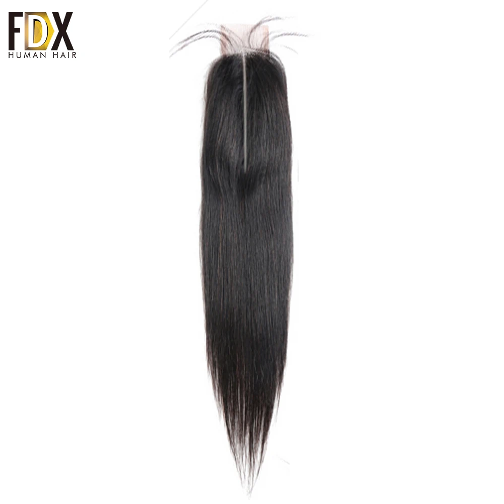 FDX Brzailian волосы 2x6 Кружева Закрытие прямые швейцарские кружева с волосами младенца натуральные человеческие волосы 8 10 12 14 16 18 20 дюймов remy закрытие