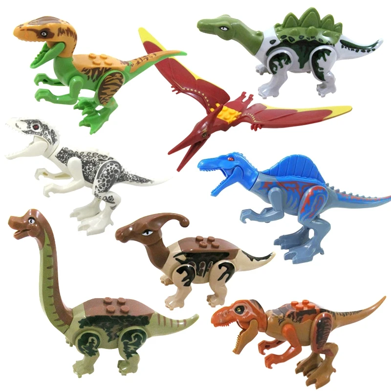 8PCS//set Dinosaur Figure Building Blocks Jurassic World Park Toys Children Gift