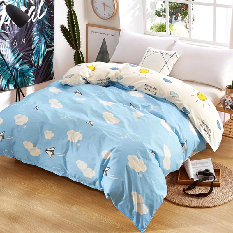

Ins White Clouds on Blue Duvet and spongebob cartoon Cover 1Pc Minions Blanket Cover for Adult Kids Gifts Twin Full QueenBT-03