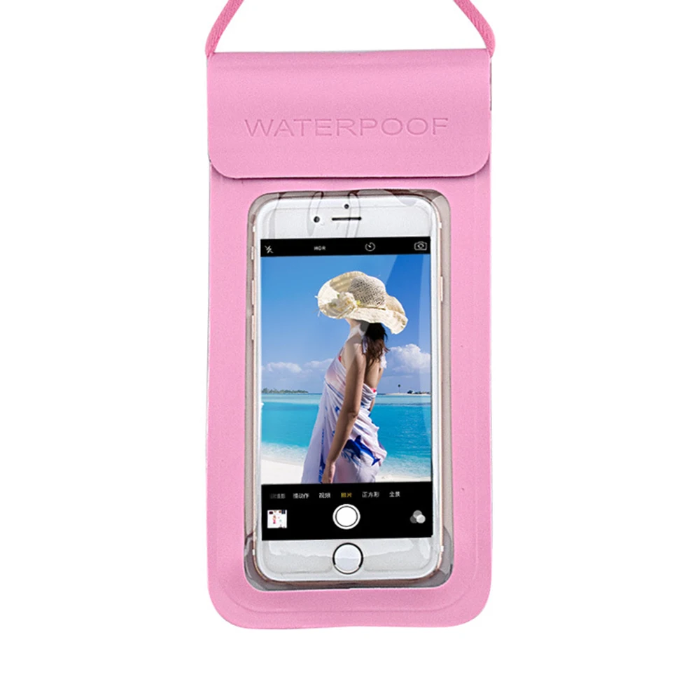 Водонепроницаемый мобильный чехол для телефона iPhone X Xs Max 7 samsung S9 Xiaomi Mi 9 PU герметичный подводный сотовый смартфон сухой Чехол - Цвет: Розовый