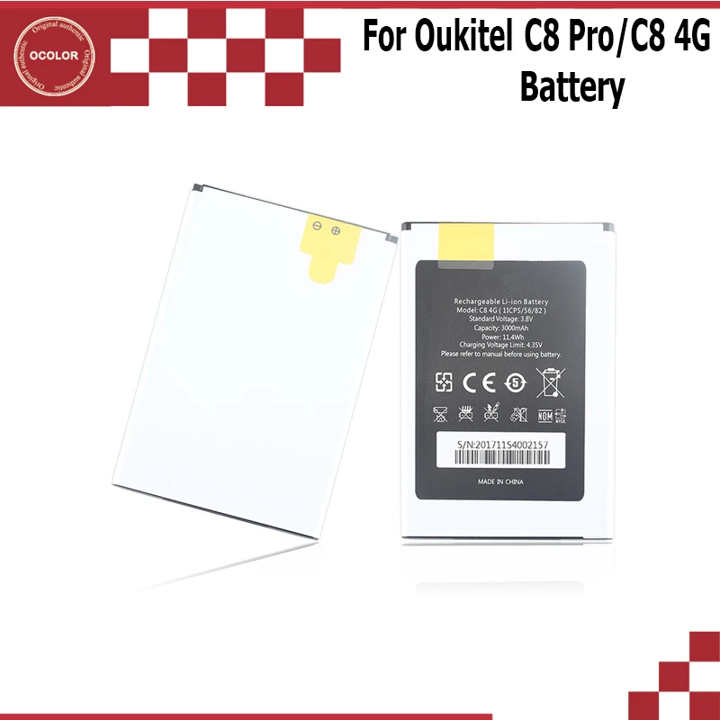 Ocolor для Oukitel C8 Pro 4G Батарея 3000 mAh запасная резервная батарея долгое время ожидания
