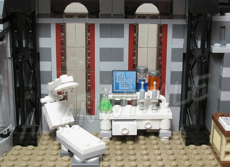 1619pcs Super Heroes Batman Movie Arkham Asylum Breakout DIY 7124 Model Building Blocks Toys Movie