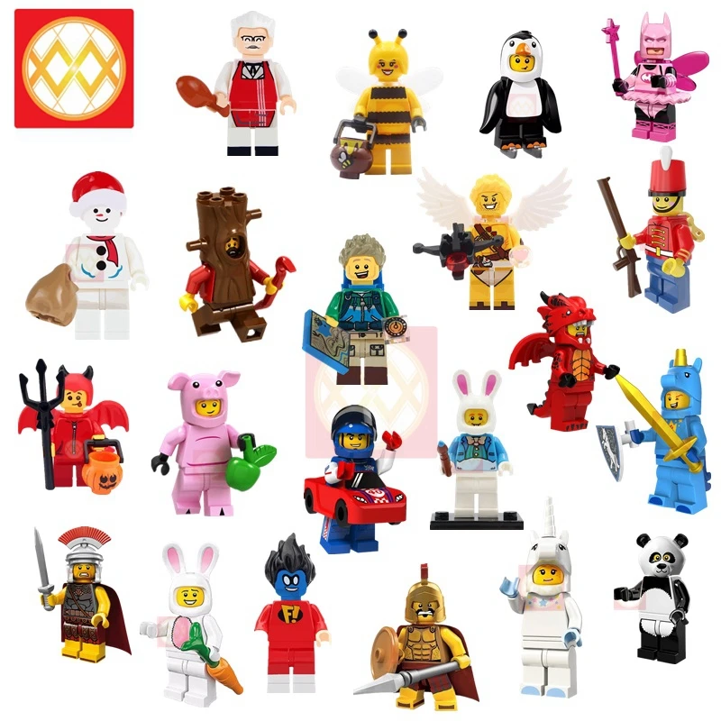 

Blocks Toy Hiker Snowman Cupid Easter Rabbit Nutcracker Bee Girl Cartoon Character Juguetes Building Blocks Gifts for Children