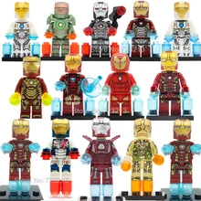 Single Sale Iron Man Avengers Super Hero Figure Marvel Ironman Iron-Man Building Block Sets Model Bricks Toys For Children