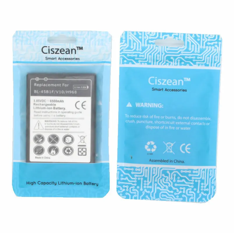 1x6500 мА/ч, BL-45B1F Замена Расширенный Батарея для LG V10 H901 VS990 H960A LS992 H968 H961N H900+ черный Цвет крышка чехол