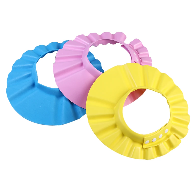 

Convenient Practical Adjustable Baby Kids Shampoo Bath Bathing Shower Cap Hat Wash Hair Shield 3 Style