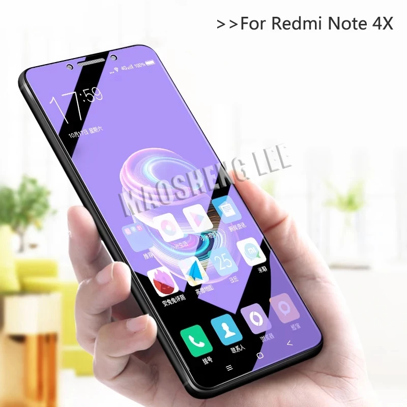 2 шт. закаленное стекло для Xiaomi Redmi Note 4X защита экрана 9H анти Blu Ray Защитная пленка