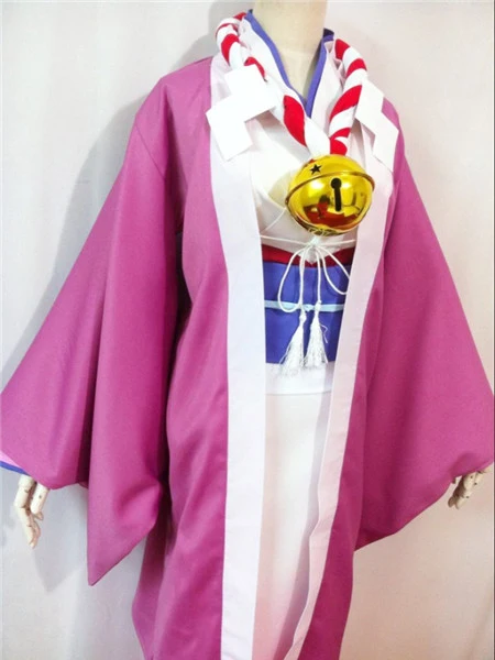[Настроить] аниме Gugukoku фигура женский лиса Gokurisan розовый кимоно униформа + большой колокольчик Хэллоуин Косплей Костюм для взрослых
