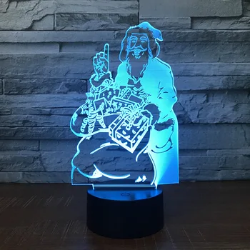 

7 Color Changing Santa Claus 3D Lamp Christmas Decorations 3D LED Night Light Luminaria For Children Xmas Gift