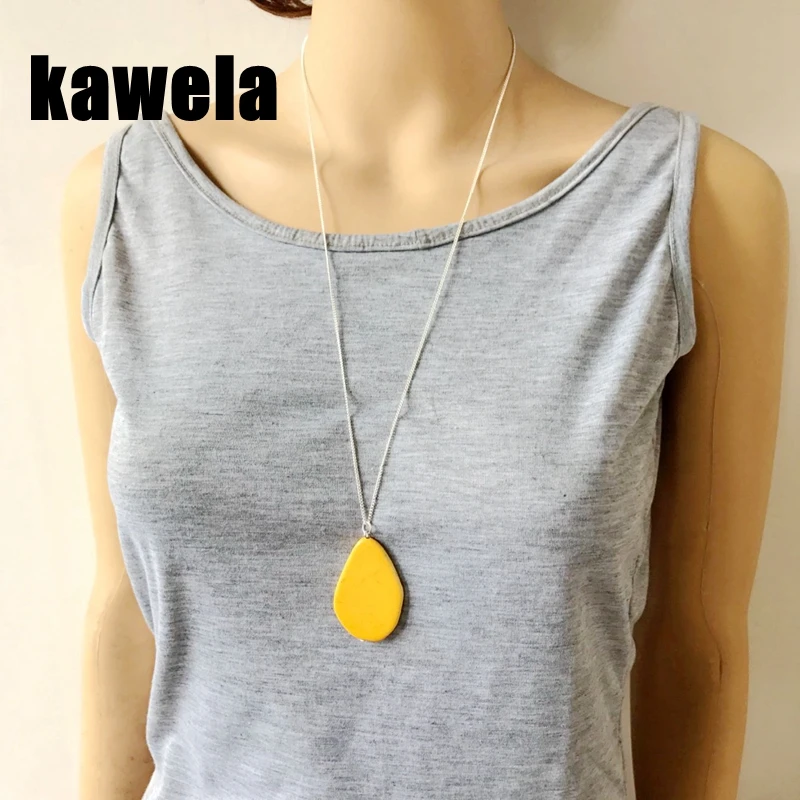

New Yellow Natural Stone Pendant Fashion Necklace
