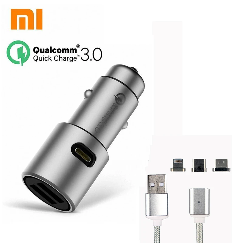 Оригинальное автомобильное зарядное устройство Xiaomi с двумя USB портами быстрая
