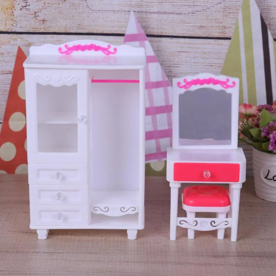 childrens white dressing table set