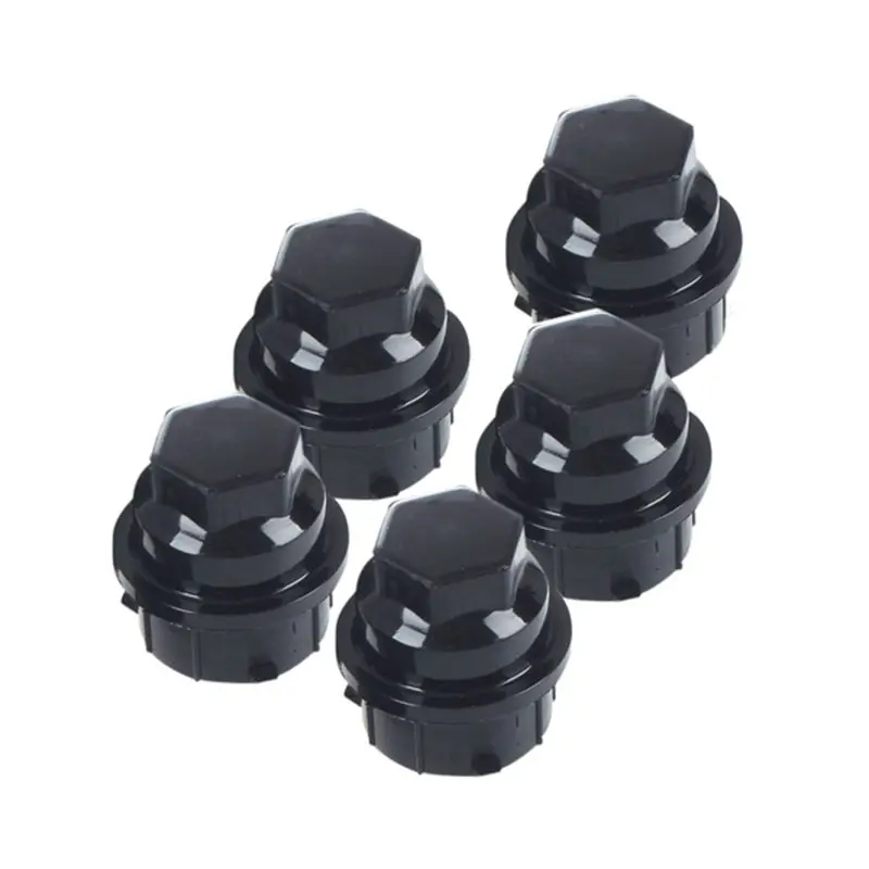 

5x 24mm Car Auto Plastic Wheel Lug Nut Covers Caps Decorate Black