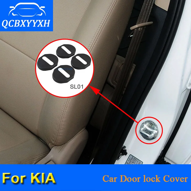 QCBXYYXH 4 шт./лот ABS двери автомобиля замок Защитные чехлы для Kia Sportage R Carento Sorento K5 K2 K3 Soul KX3 KX5 K4 стайлинга автомобилей