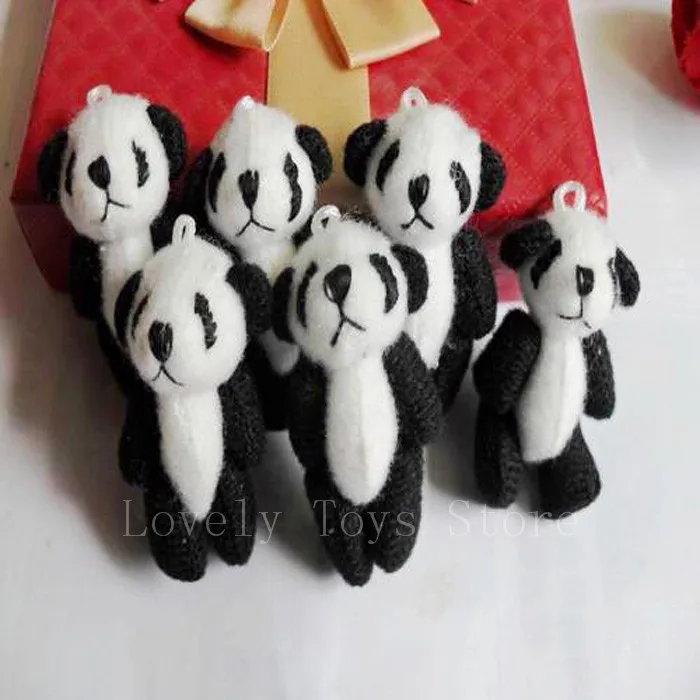50 шт./лот Kawaii малых совместных панды медведь плюша Игрушечные лошадки небольшой кулон милая игрушка панда кукла ребенка игрушки панды