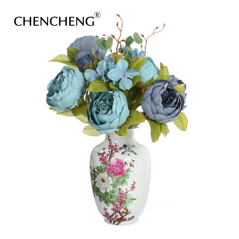Буклет искусственных шелковых пионов CHENCHENG 13 шт.|silk peony bouquet|silk peoniespeony bouquet |