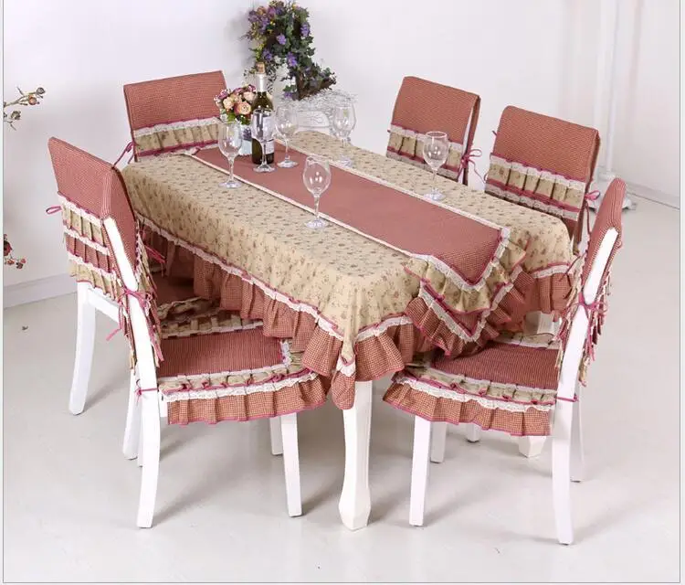 Pastoral floral border printing tablecloth set suit 130*180cm table
