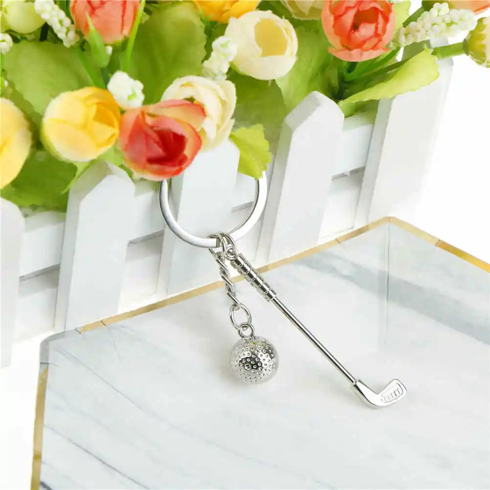 Sale Metal Fashion Gifts Car Keychain 3D Metal Golf Sports KeyRing Car Styling