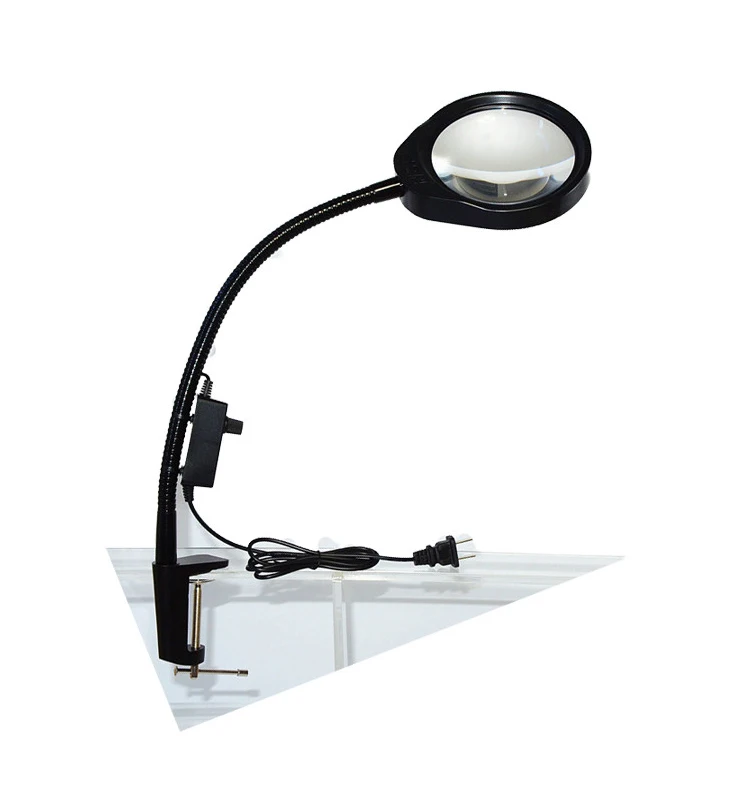  3X 5X 8X 10X Loupe 6W LED Magnifying Lamp Metal Clamp Swing Arm Desk Lamp Dimming Light Magnifier L - 4000262252029