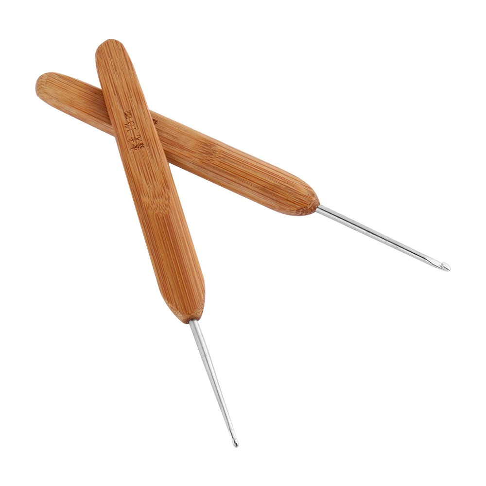 10 шт. смешанный размер 0,75 мм-3 мм вязальный крючок плетение Вязание игла бамбуковая ручка вязальные крючки инструменты для игл
