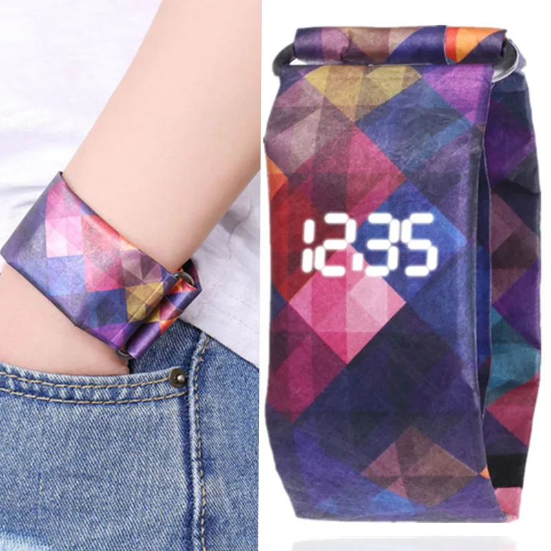 

Creative Trend DuPont Paper LED Digital Watch Mens Women Waterproof Paper Strap Sport Student Digital Tyvek Watch