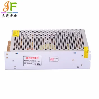 

Adapter AC110/220V to LED DC12V 20A iron cover Power Supply Transformer for LED CCTV,3528 5050 RGB LED strip