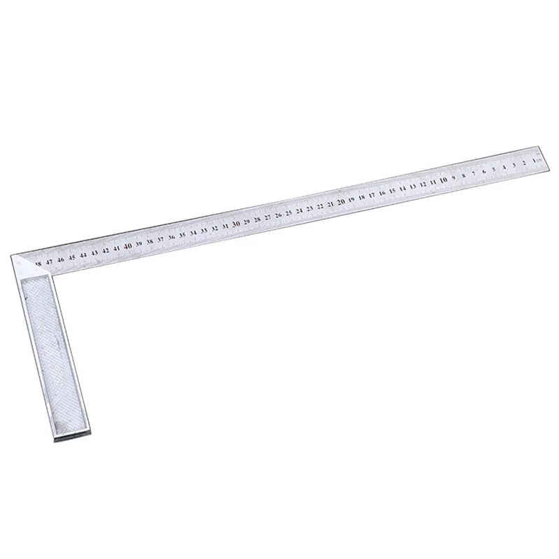Прямоугольная линейка, измерительный инструмент для квадратной формы L, 50 см, 90 градусов, металлическая сталь, измерительный инструмент для дерева