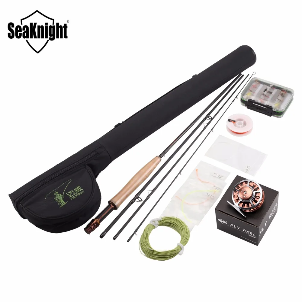 SeaKnight MAXWAY الشرف 3/4 # يطير قضيب يطير بكرة يطير الصيد رود بكرة خط إغراء حقيبة صندوق دعم خط اللفاع مجموعة الصيد رود كومبو