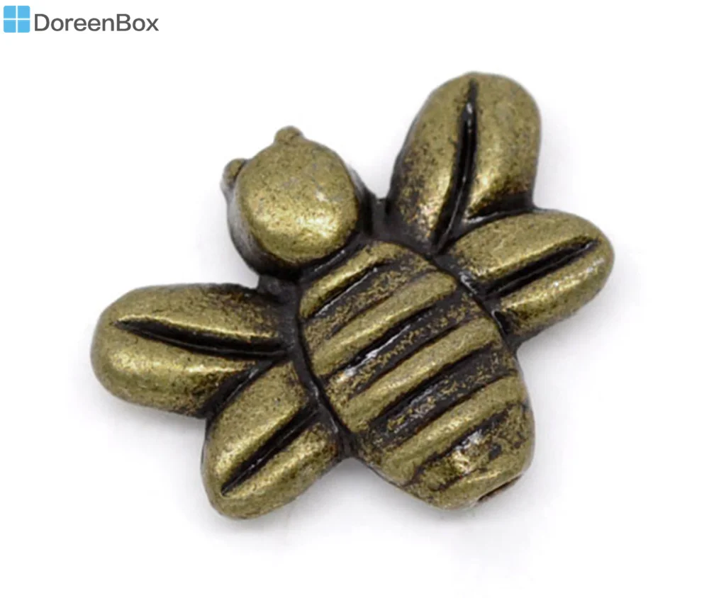 

Doreen Box hot- 50 Bronze Tone Bee Spacer Beads 14x12mm (B08355)