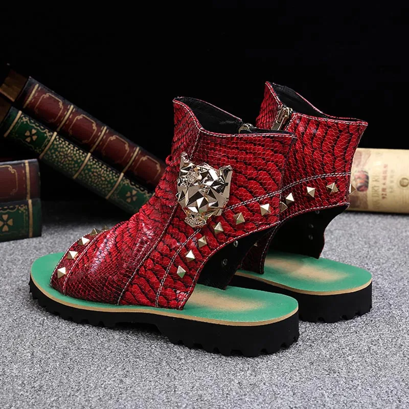 Batzuzhi zapatillas mujer в стиле рок-панк, мужское открытые ботинки с ремешками; с заклепками; с петлей на пятке; Для мужчин Повседневное пляжные босоножки Летняя обувь zapatos Hombre