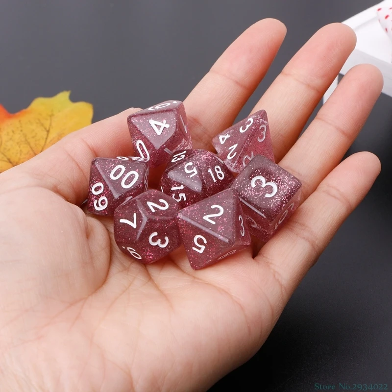 Новые мерцающие многогранные кости для Dragon Pathfinder D20 D12 D10 % D8 D6 D4 7 шт./компл. кубики