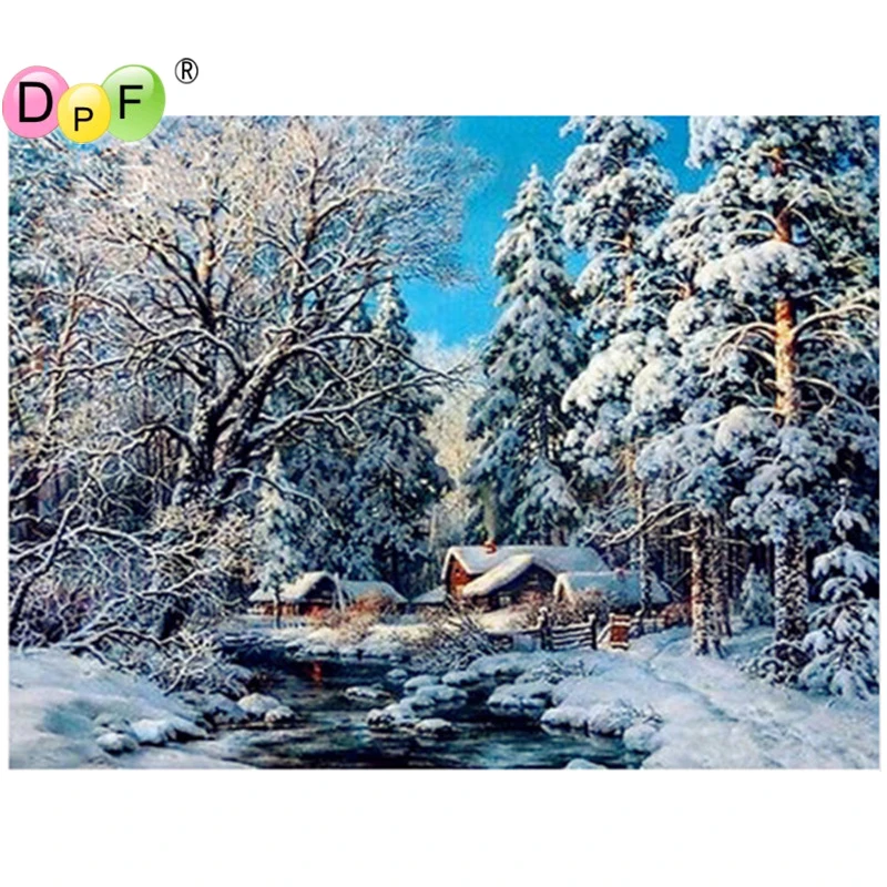 DPF NEW Diy Diamond painting cross stitch round diamond mosaic scenery pattern rhinestones embroidery will duck picture | Дом и сад