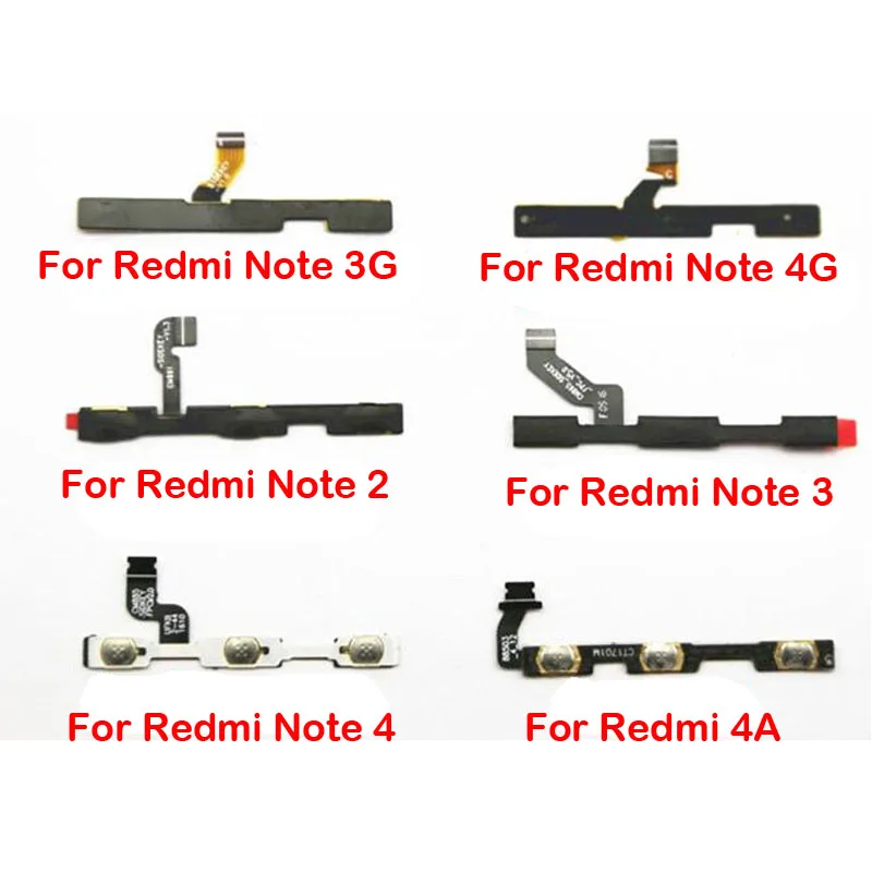 Новый гибкий кабель с кнопкой включения и громкости для Xiaomi Redmi 3 3S 4 Pro 6 4X 4A 5A Note 2