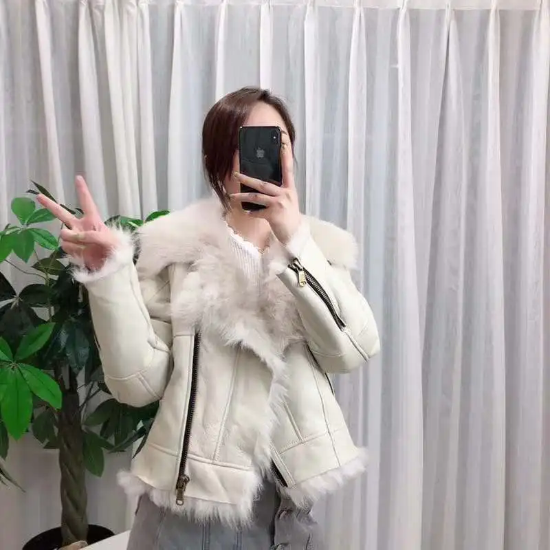 

winter womens tops and blouses 2019 luxury natural real fur coat sheepskin parka real fur genuine leather jacket Tuscan wool fur