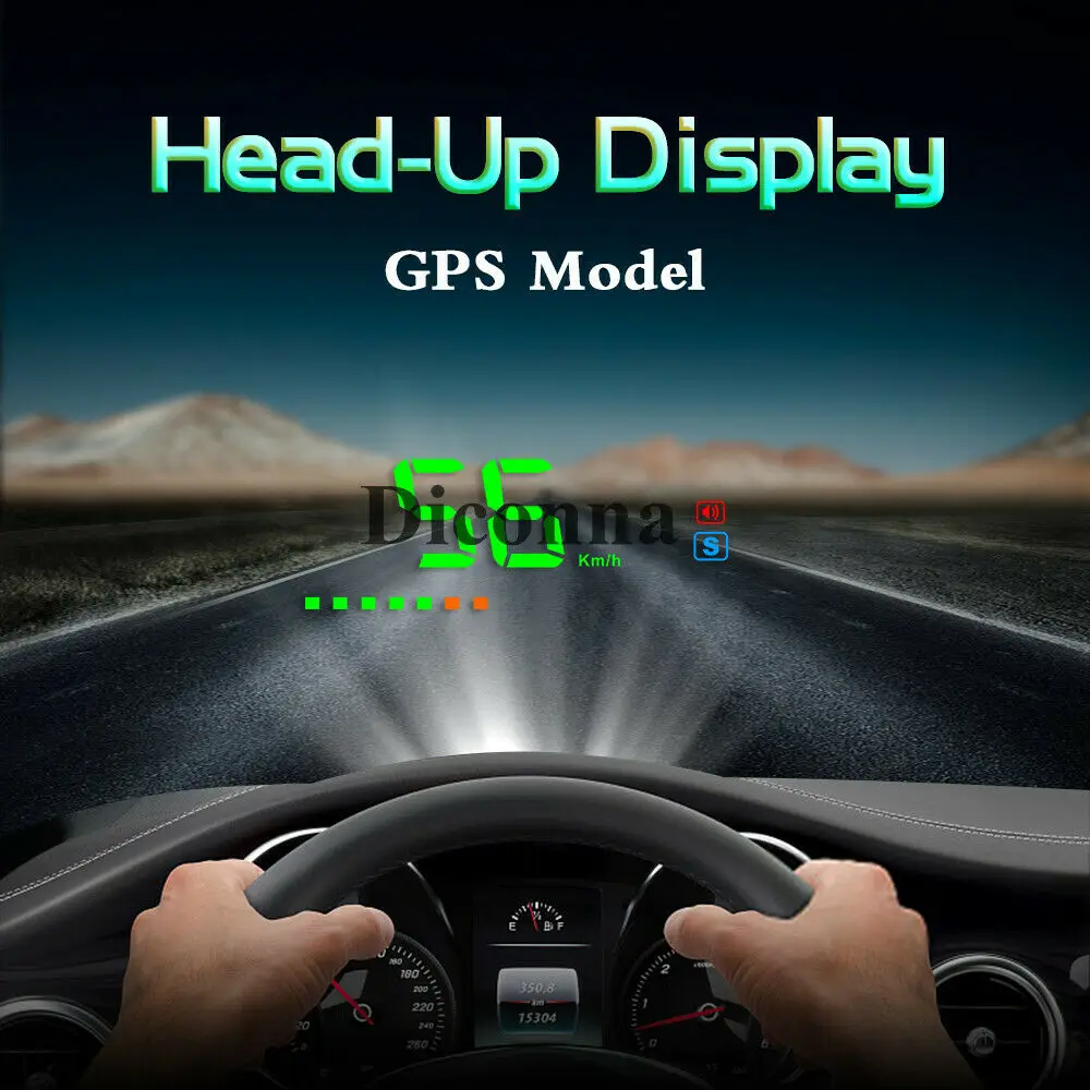Цифровой gps электронная сигнализация Спидометр Универсальный HUD Предупреждение