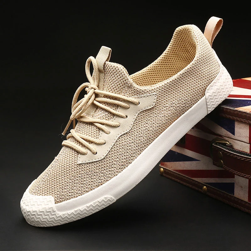 

2019 summer new canvas shoes men's low to help a pedal lazy shoes Korean casual flying woven shoes