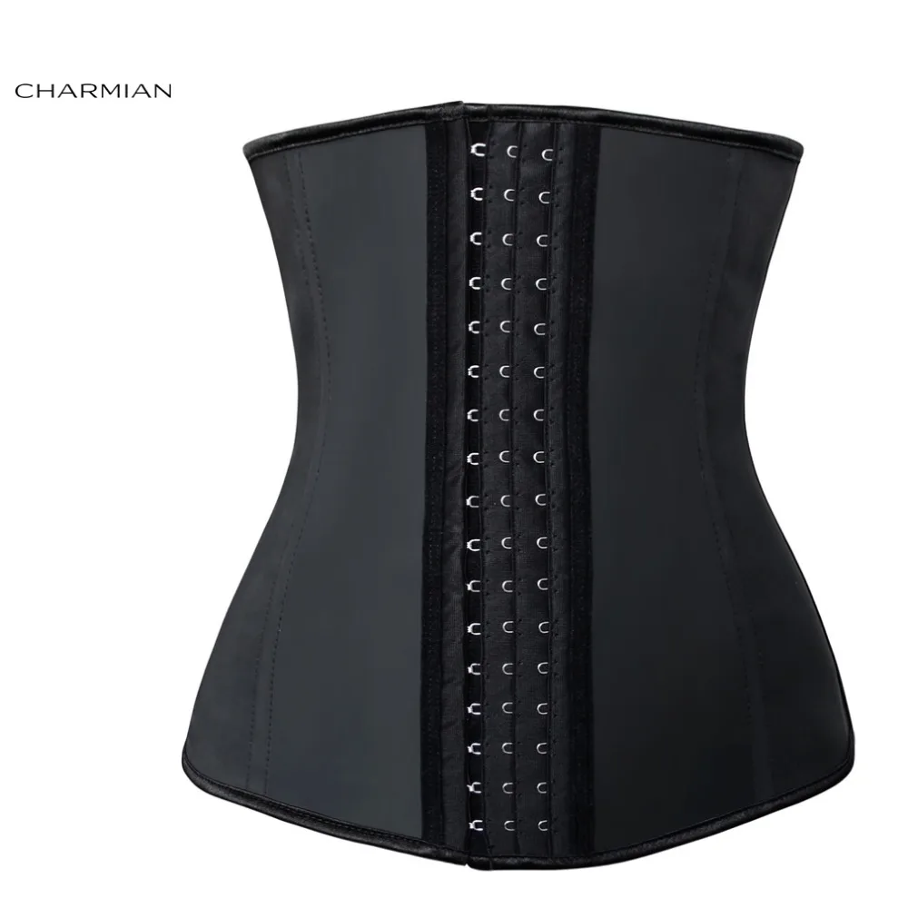 

Charmian Women's Plus Size Latex Underbust Corset Body Shapers 4 Steel Bones Hourglass Waist Trainer Shapewear