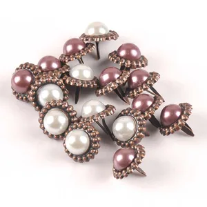 20 шт микс искусственный жемчуг Подсолнух Сделай Сам штифтики для скрапбукинга, украшение Брэда Застежка Металлические изделия для украшения 16 мм CP2583 - изображение