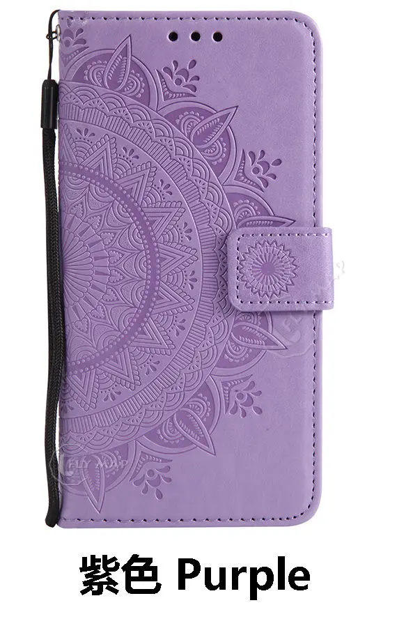 Flip Wallet Case for Huawei Nova Young Floral Tpu Silicone Leather Phone Cover Coque Capa For NovaYoung MYA-L41 MYA L41 Bag - Color: Purple