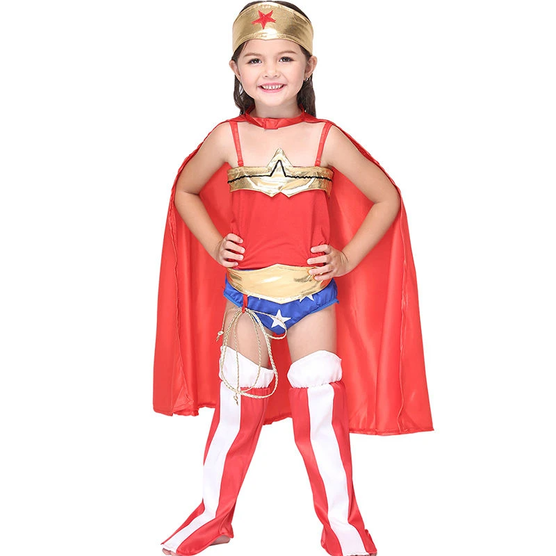 Tierra aguja Cayo Disfraz de Mujer Maravilla de 3 12 años disfraz de fiesta de Halloween para  niños cosplay de Superwoman para escenario y danza|Vestidos| - AliExpress