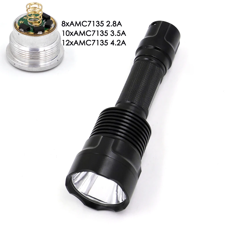 AMC7135x10 светодиодный фонарик 18650 фонарь 2 режима 3 режима 5 Режим тактический светодиодный фонарь Cree XML2 U3-7A фонарь освещение для кемпинга