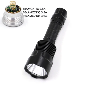 

AMC7135x10 LED Flashlight 18650 Torch 2mode 3mode 5mode Tactical LED Flashlights Cree XML2 U3-7A Torch Lighting For Camping