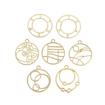 

7 Pcs/Set Metal Frame DIY UV Resin Epoxy Resin Tools Jewelry Making Pendant Necklace Charms Setting Findings Women Gifts D25