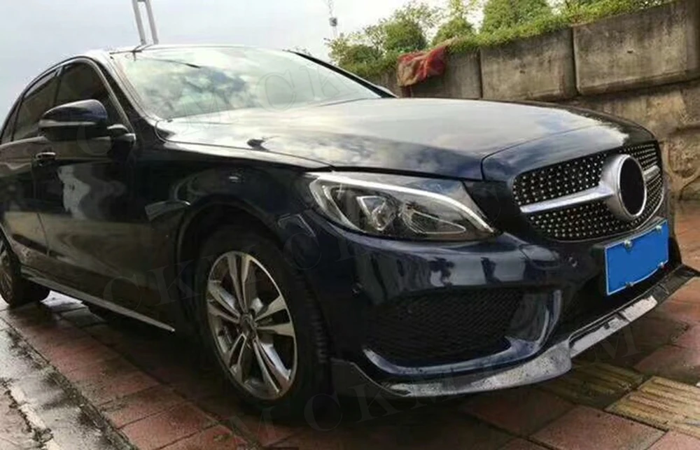 C Класс углеродного волокна передний бампер спойлер для Mercedes Benz W205 C63 AMG C180 C200 C260 спортивный бампер 15-19 автомобильный Стайлинг