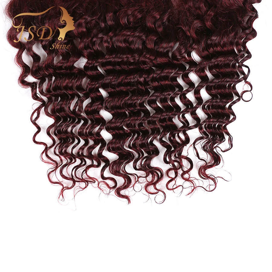 JSDShin 99j Peruvian Deep Wave Lace Frontal Free Part Ear to Ear Human Hair Lace Closure 13x4 Burgundy non remy Hair JSDShin 99j Peruvian Deep Wave Lace Frontal Free Part Ear to Ear Human Hair Lace Closure 13x4 Burgundy non remy Hair