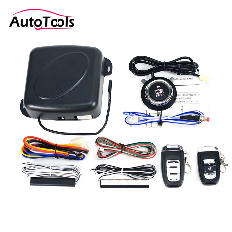 

5pcs/lot Auto one start stop button engine PKE Keyless Entry Engine Start Alarm System Push Button Remote Starter Stop engine