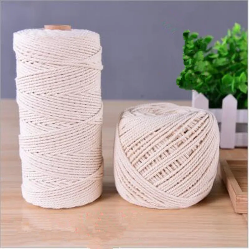 

5mmx90m Natural Beige White Cotton Twisted Cord Rope DIY Home Textile Accessories Craft String