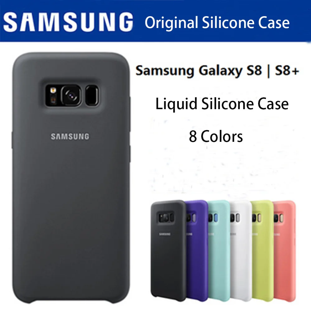 

Original Samsung Galaxy S8/S8 Plus Liquid Silicone Case Silky Soft-Touch Shell Cover For Galaxy S8+ With LOGO