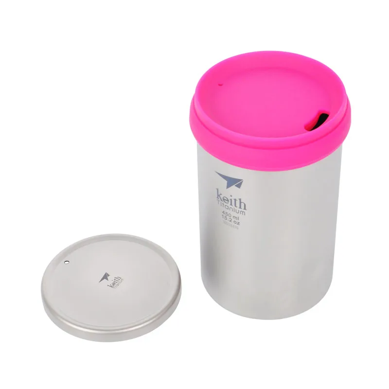 2017 Keith  Eco-friendly Tea pot Tea Infuser Coffee Mug Drinkware Double wall Ultralight Titanium Mugs Tea Cup With CoverTi3521