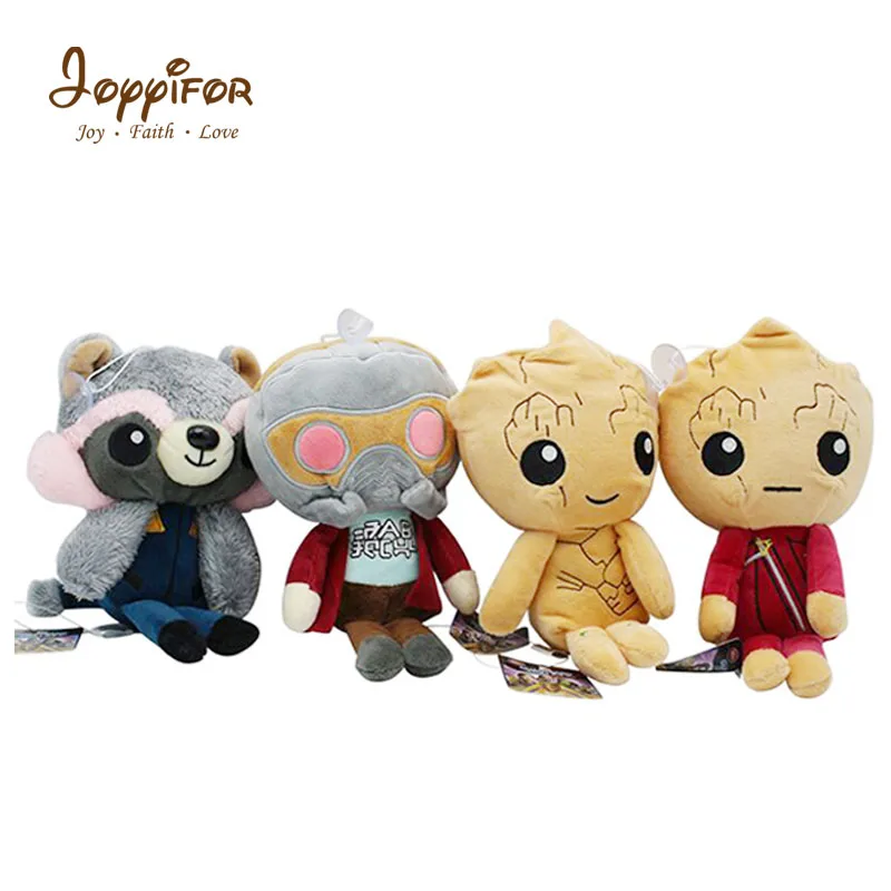 

Joyyifor Grut Plush Toy Kawaii Soft Environmental Pp Material Galactic Guards Star-Lord Tree Man Raccoon Doll Gift for Children